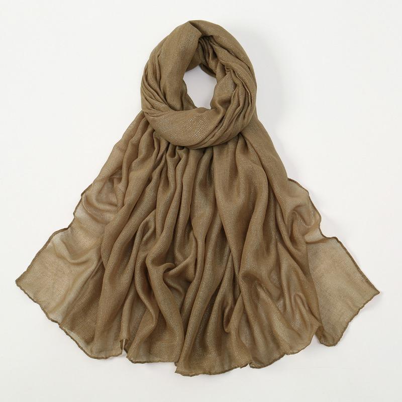 New silver silk breathable sunscreen versatile long scarf women's yarn scarf Middle Eastern women's ethnic headscarf scarf