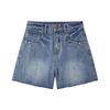 Peacebird Women's High-Waist Distressed A-Line Denim Shorts