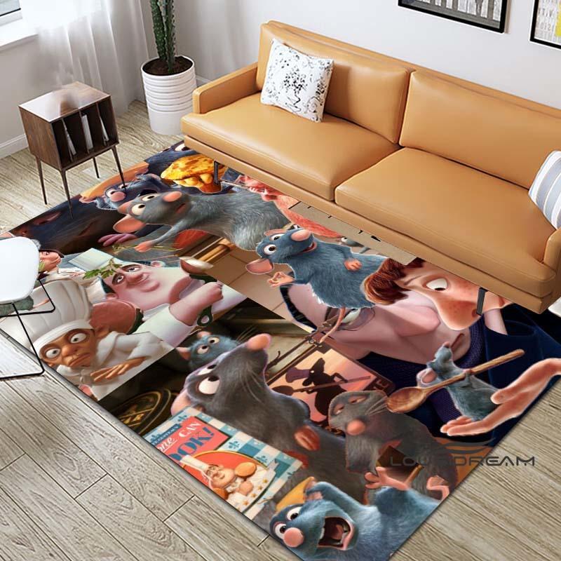 Cartoon Ratatouille Print Rug, Non-slip Kitchen Mat, Outdoor Rug, Home Bedroom Decoration, Yoga Mat, Birthday Gift.