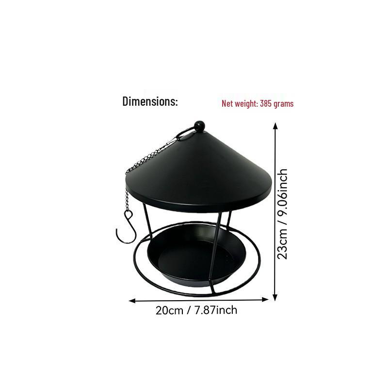 

Hot-Selling Wrought Iron Outdoor Hanging Bird Feeder - Anti-Spill Ring Design for Garden Decoration