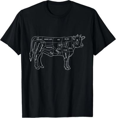 Cow Butcher Beef Cuts Diagram - Eat Beef Butcher Cut Chart Gift Unisex T-Shirt