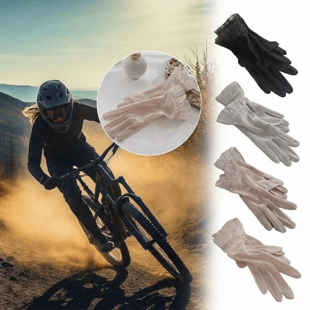Mesh Ice Silk Gloves Anti Slip Women Gloves Breathable Lace Gloves  Girl