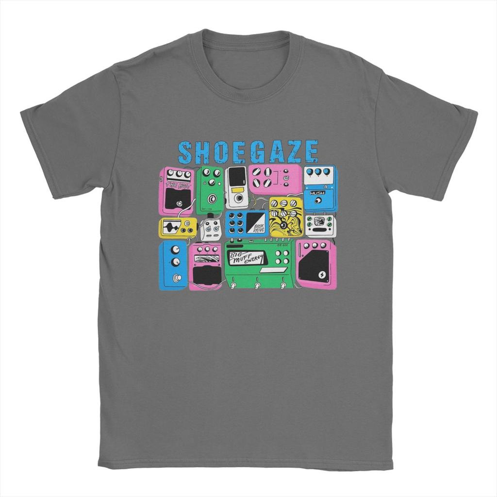 Shoegaze Guitar Pedal T Shirt Men Pure Cotton Vintage T-Shirts O Neck Tee Shirt Short Sleeve Tops Gift Idea