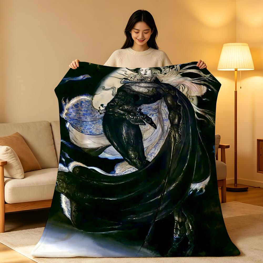 Anime V-Vampire H-Hunter D-D Throw High-Density Short Plush Blanket Soft Skin-Friendly for Sofa Nap Air-Conditioned Room