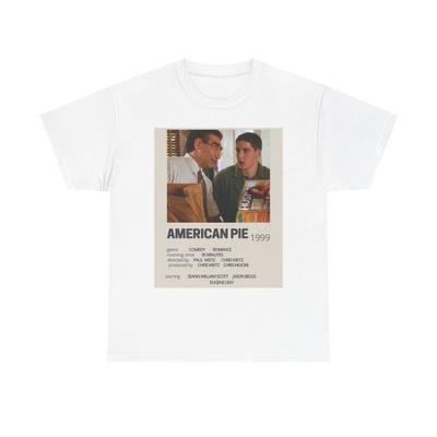 Pánské tričko s grafikou filmu American Pie Vtipný plakát 90. let Unisex T-shirt z těžké bavlny Unisex tričko