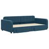 Pull Out Daybed with Drawers Blue 100x200 Cm Velvet