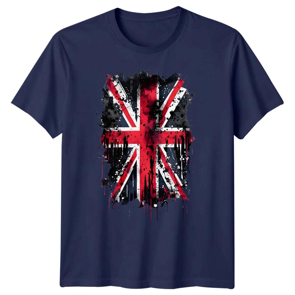 

Union Jack British Flag United Kingdom Mens Graphic Tee Grunge Style S
