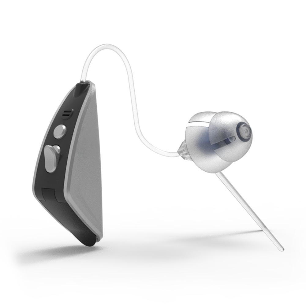 

RIC Hearing Aid with Active Noise Cancelling, 64 Channels, Digital Behind-the-Ear Design, 4 Modes, Battery-Powered A13 Microphone.