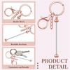 M-Modern-12 Pcs Beadable Keychain Bars For Beads Blank Keychain Beaded Keychain For Keychain DIY Projects Pendant Rose Gold Easy