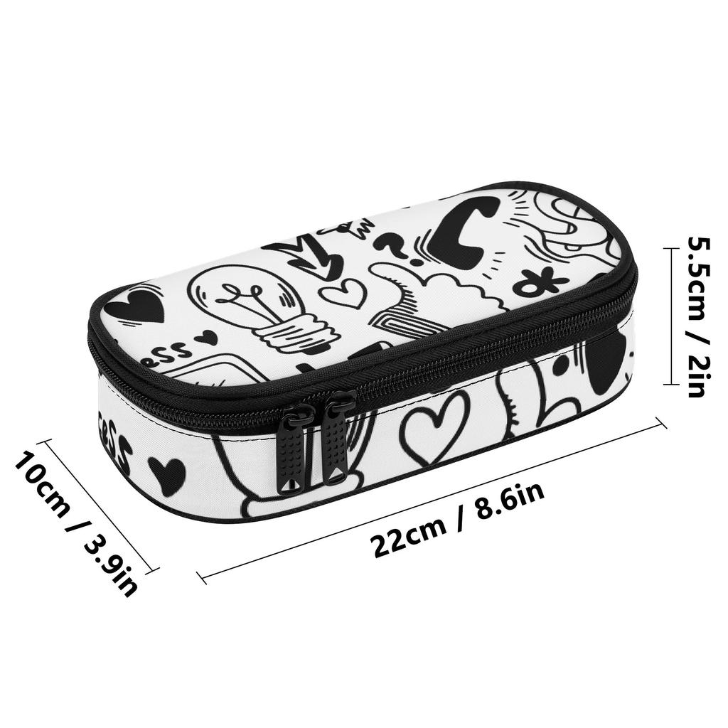 Pencil Case Zipper Closure Roomy Interior 300D Polyester with Mesh Pocket Removable Divider and Pen Slots for Boys Girls
