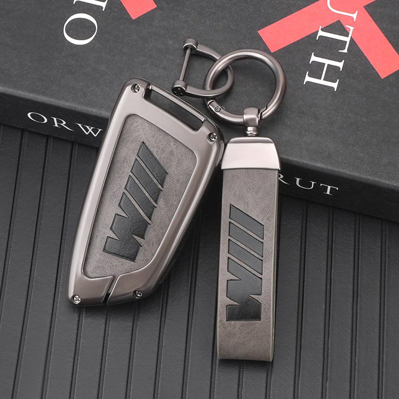 BBIS5 Zinc Alloy Car Remote Key Cover Case Holder For BMW X1 X3 X5 X6 X7 G20 G30 G01 G02 G05 G11 G32 1 3 5 7 Series Interior Stickers