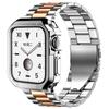 TPU Protector Case+Metal Strap For Apple Watch Ultra Band 49mm 45/44mm 41mm 40/38 Stainless steel Bracelet series 3 5 6 se 7 8 9