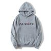 Women's Hooded Long Sleeve Graphic Hoodie Loose Fit Preppy Style FRIENDS Letter Print Pullover Sweatshirt Casual Warm Top for Spring Daily Outfit