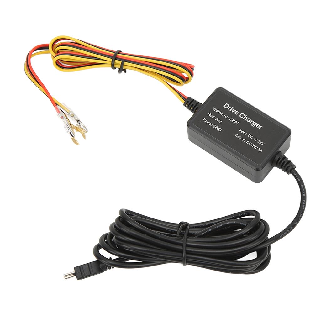 Dashcam-Festverdrahtungssatz 12 V?28 V auf 5 V USB-Adapter, Überhitzungsschutz für Mirror Cam GPS Navigator
