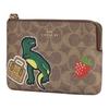 Coach Corner Zip 16 Sticker Print Zipper Closure Coated Canvas Clutch Bag Small Women Clutch Bag Brown Multicolor CW856-IMTAM