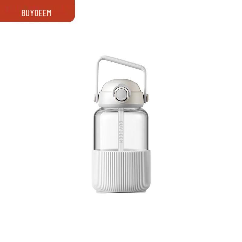 Buydeem Large Capacity Glass Water Bottle with Straw