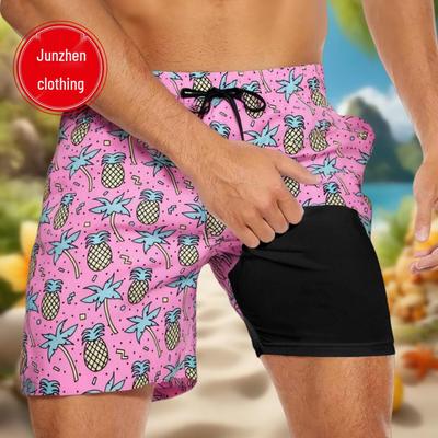 2025 Anti-Peinlichkeits Herren Doppellagige Strand- und Sporthose