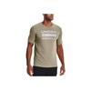Under Armour Letter Print Crew Neck Short Sleeve T-Shirt Men Tops Khaki Gray 1329582-037