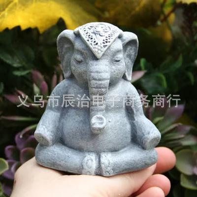 Mini Lucky Elephant Statue Yoga Meditation Elephant Statue for Home, Religious Sacrifice, Altar