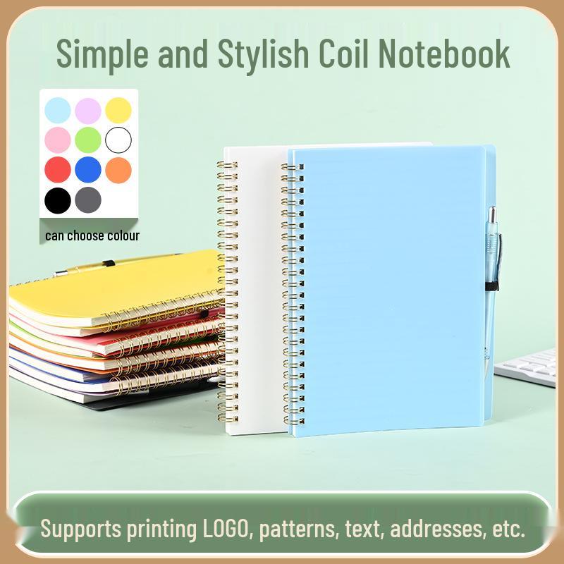 A5 Color PP Coil Notebook with Wide Ruled Pages - Thick Office Notepad, Ideal for Students, Customizable Logo