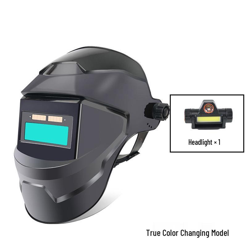 Auto-Darkening Welding Helmet: Lightweight, Head-Mounted Protective Mask for Argon Arc Welding with Worker Goggles.
