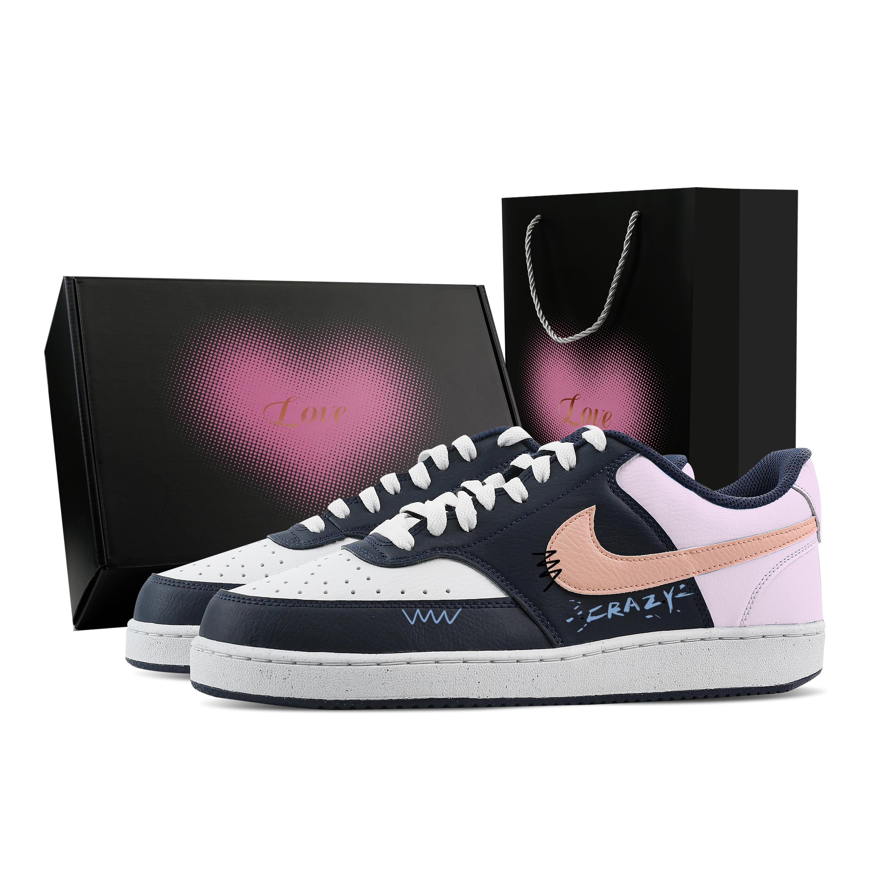 

Nike Court Vision Low Pink Dreamy Heart Box Synthetic Leather Low top Training Shoes Men s Blue Purple HM9862-400(Team773--) 44.5