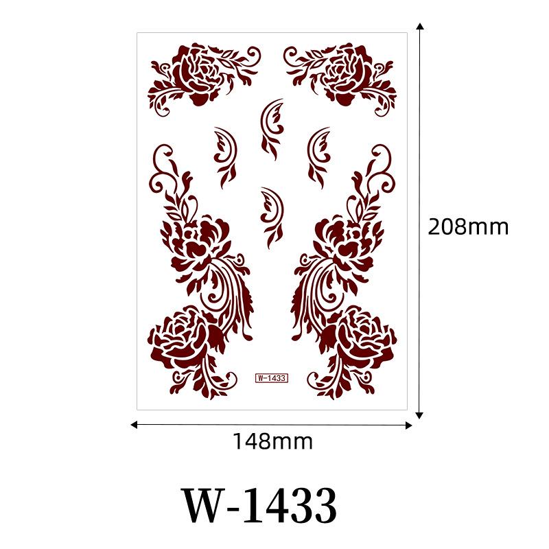 Zhengxiang 2025 Waterproof Brown Floral Lace Henna Tattoo Sticker