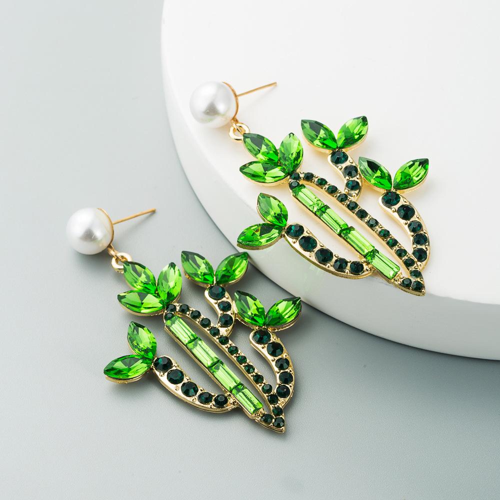 

Женские серьги-капли в стиле ретро, ​​серьги-подвески из титанового стального сплава, акриловые красочные травяные кристаллы кактуса, геометрические украшения для ушей