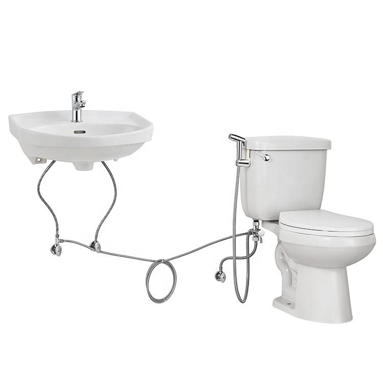 BA0702 Hot and Cold Water Toilet Seat Mixer Bidet Faucet Attachment With Handheld Bidet Sprayer