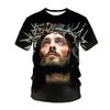 Fashion God Graphic T Shirts Summer Short Sleeve Unisex's Clothing Round Neck Cross 3d Printed T-shirt Christian Jesus Unisexs Clothes