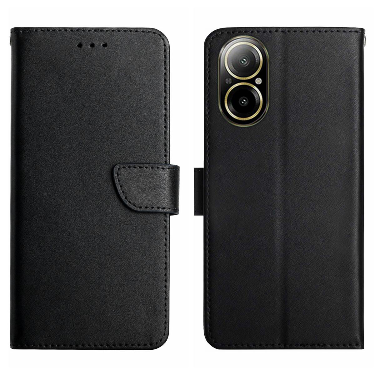 

HT02 для Realme C67 4G Nappa Texture Phone Case подлинный чехол из коровьей кожи Black