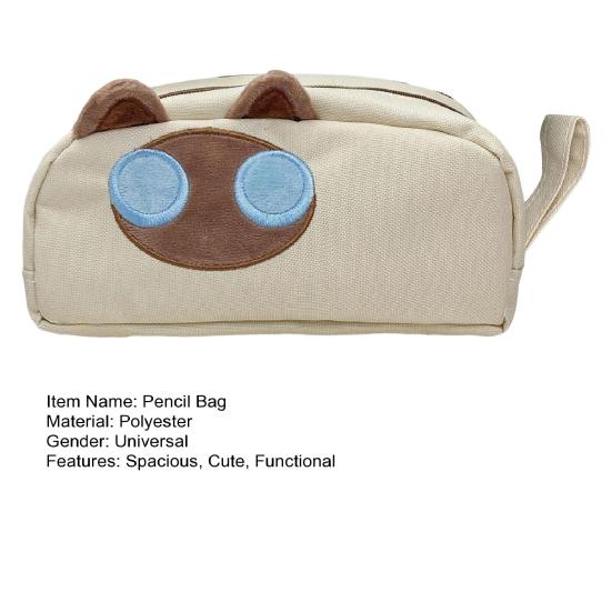 Pencil Case Cartoon Pen Pouch 3D Embroidered Cat Capybara Pen Holder Large Capacity School Stationery Organizer for Kids Teens Students