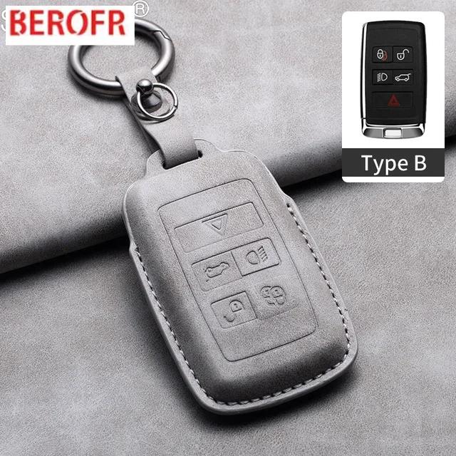 Leather Car Key Case Cover Shell Fob For Land Rover Range Rover Sport Discovery 3 4 Elander 2 Evoque For Jaguar XF XJ XE XJL XF