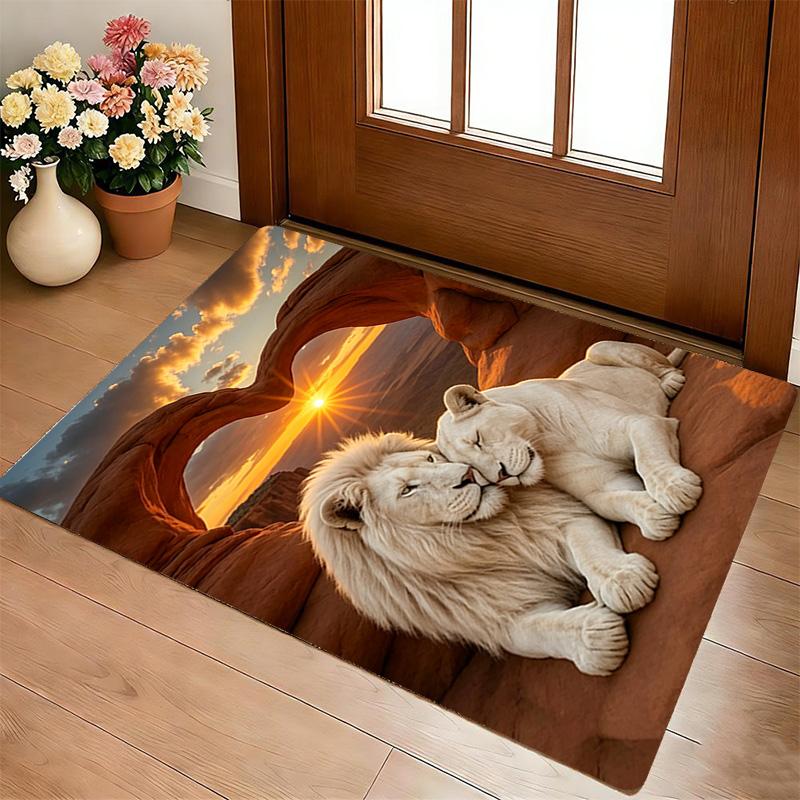 Lion Love Living Room Nonslip Area Rug Soft Carpet For Bedroom Game Playroom Sofa Office Home Decor Doormat Christmas Gift C926780