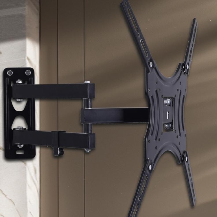 Heavy Duty Steel TV Wall Mount Holder with Adjustable Arm Tilt and Adjust for 26-55inch Flat Panel Displays Black