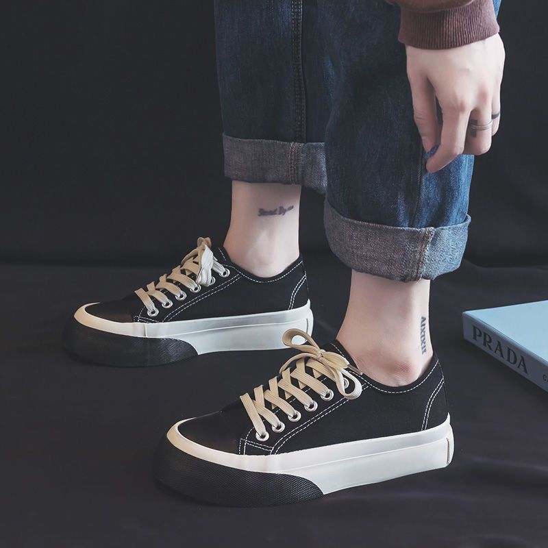 Women's Canvas Shoes Round Toe Lace Up High on Platform Ladies Footwear Casual Fashion 2025 New Designer Luxury Light Sale Cheap