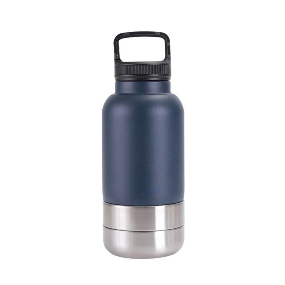 3 In 1 Stainless Steel Pet Water Bottle 32Oz Detachable Dog Feeding Bottle Large Capacity Multi-layered Pet Food Bottle Hiking