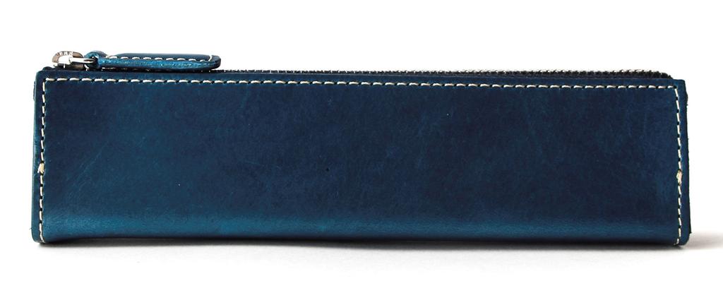 Pen Pencil Working BT Zipper Pen Triangular Blue [SLIP-ON] Case, Leather, Case, Student, Adult, Men, Women, Slip-on Case, M, Stand,