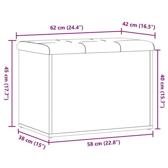 VidaXL Banc de rangement vieux bois 62x42x45 cm bois d'ingénierie, banc, banc à chaussures, siège de couloir 857615