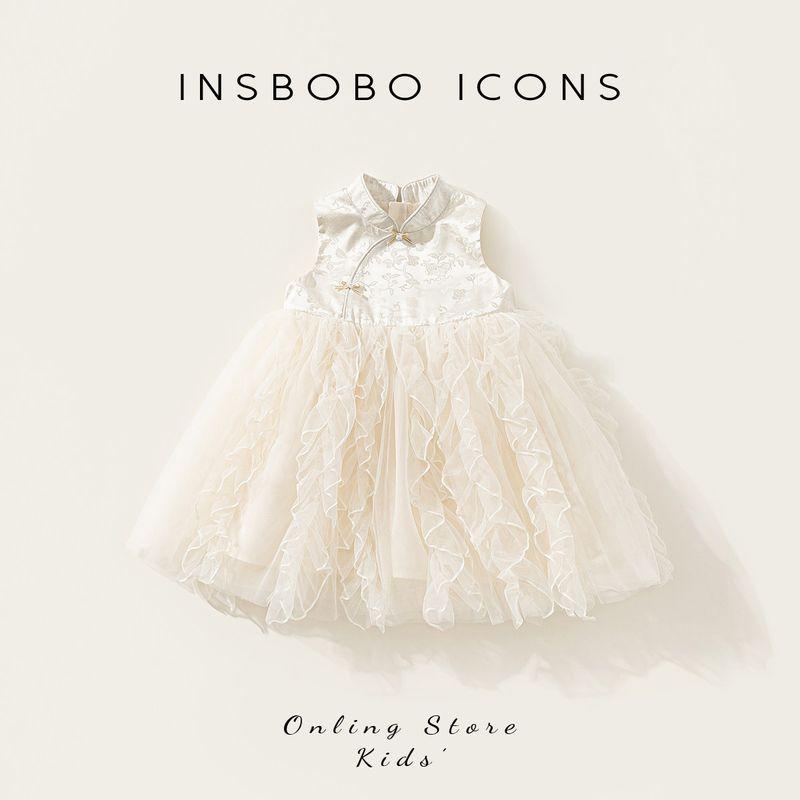 Insbobo Girls Hanfu 2026 Spring New Tang Suit Baby Chinese-Style Birthday Dress Children s First Birthday Dress Rice White 80