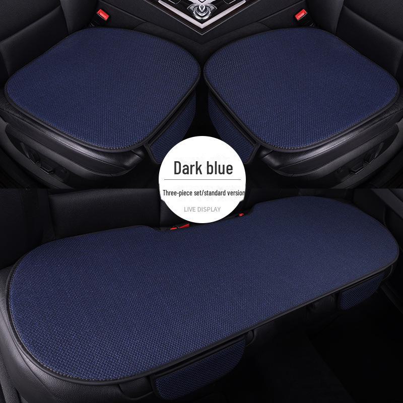 All-Season Light Luxury Ice Silk Linen Car Seat Cushions, Breathable & Non-Slip