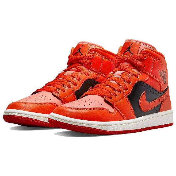 Air Jordan 1 Mid SE Rush Orange Women Sneakers Crimson-Bliss DM3381-600