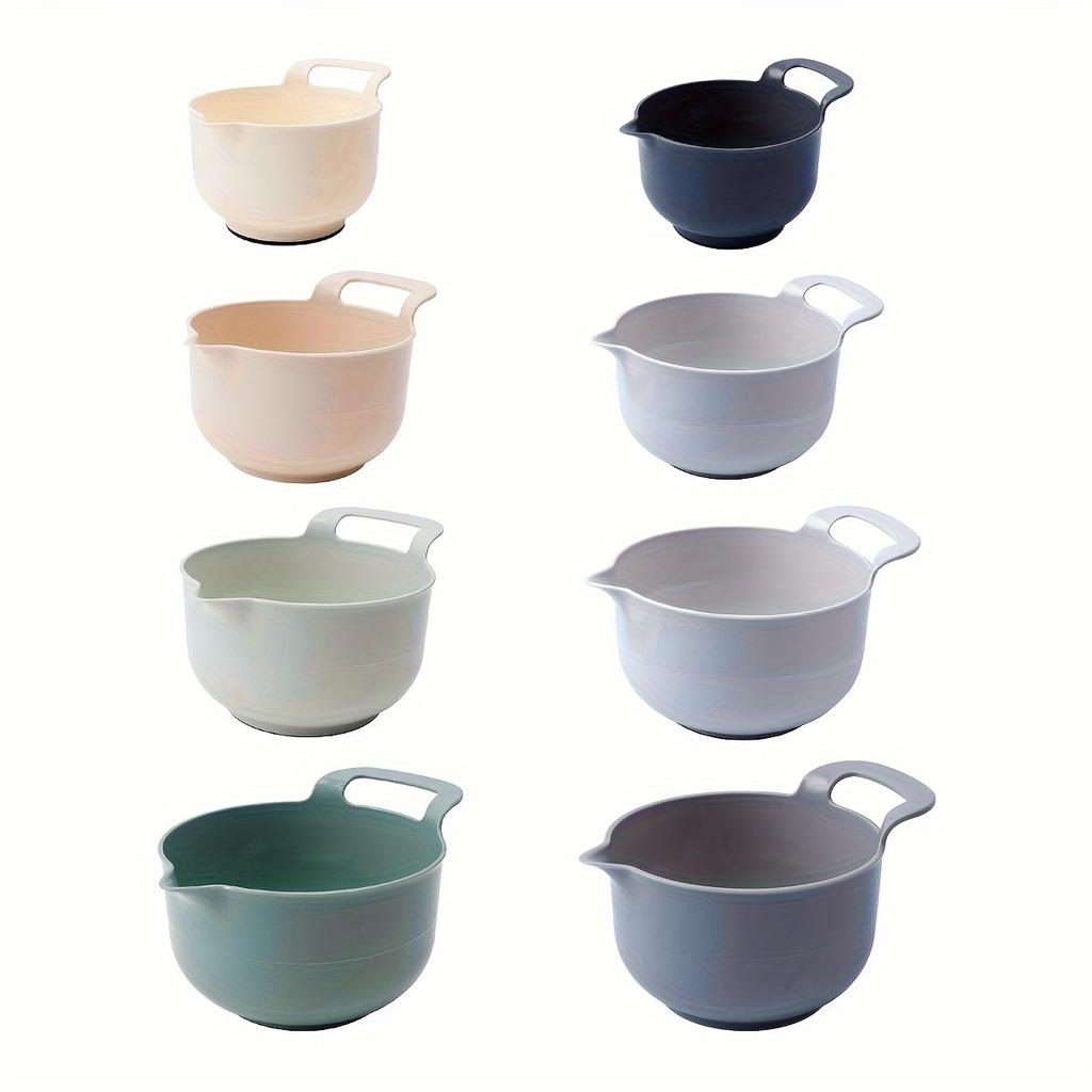 4pcs Plastic Mixing Bowls Set, Non-Slip Salad Bowl, Baking Prep Bowls, Multi-purpose Rinse Bowls, Kitchen Essentials, Various Sizes