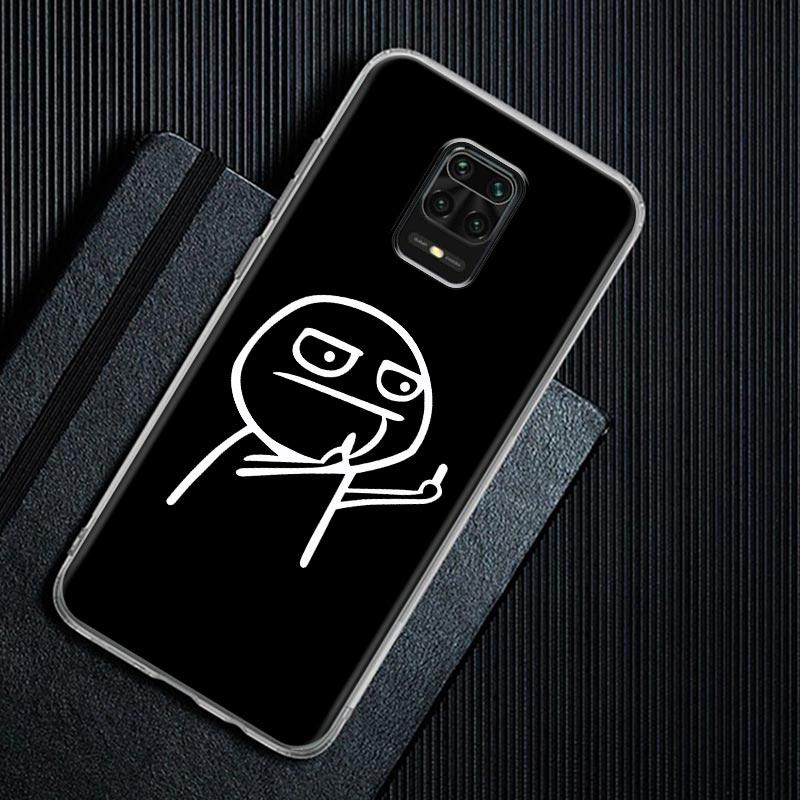Zabawny człowiek Środkowy palec Fucek etui na telefon do Xiaomi Redmi Note 9s 8 11 7 9 10 Pro 10s 11s Przezroczysta obudowa Czerwona obudowa mi Note 8Pro K40
