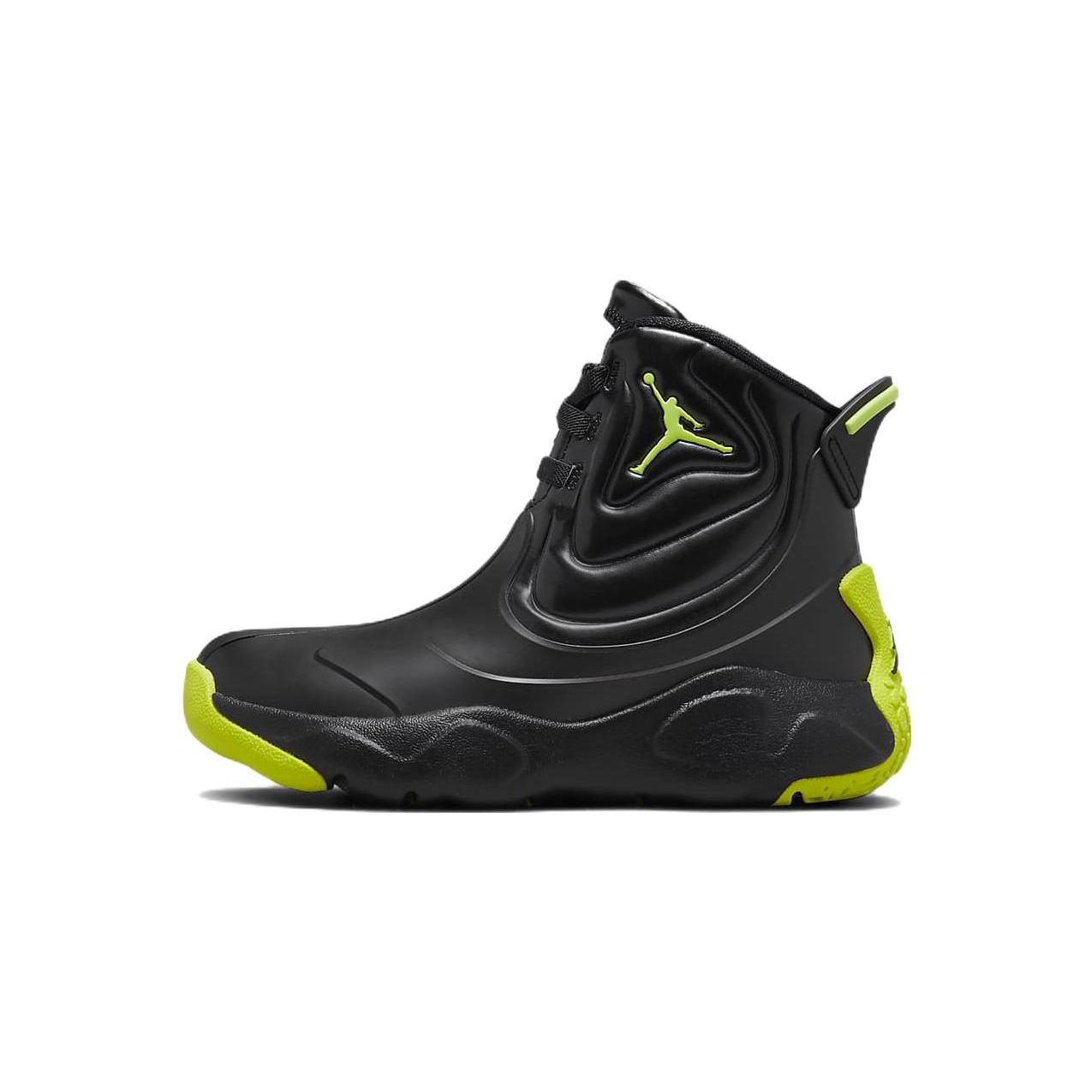 Jordan Drip 23 Slip Resistant Cushioning Abrasion Resistant High top Kids  Outdoor Shoes Black Green CT5798-001 29.5