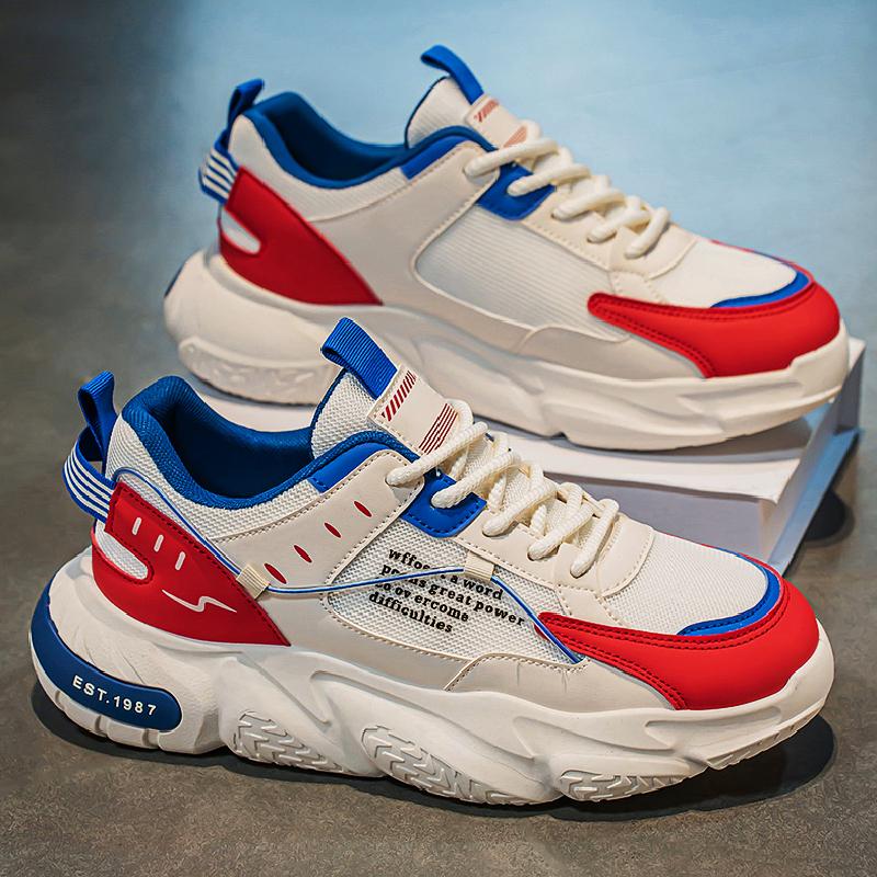 

2025 Spring Autumn Men s New Breathable Mesh Shoes Fashion Comfort Sports Shoes Hot Sale Casual Walking Sneakers Bottom Sneaker 39 червоний