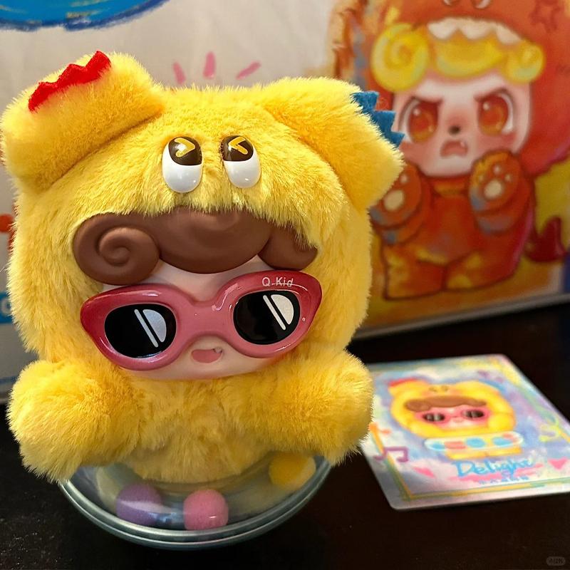 Q Baby Emotional Hairy Monster Blind Box Series Cute Ornament Backpack Doll Pendant Keychain Mysterious Box Surprise Gift