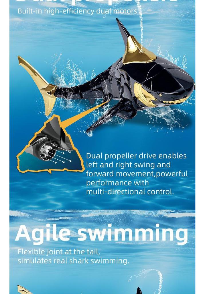 Remote Control Water Spray Shark Submarine for Kids 2.4G