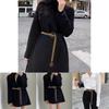 Wide Modern Black Waist Belt For Women With Unique Chain Design For Wear Versatile