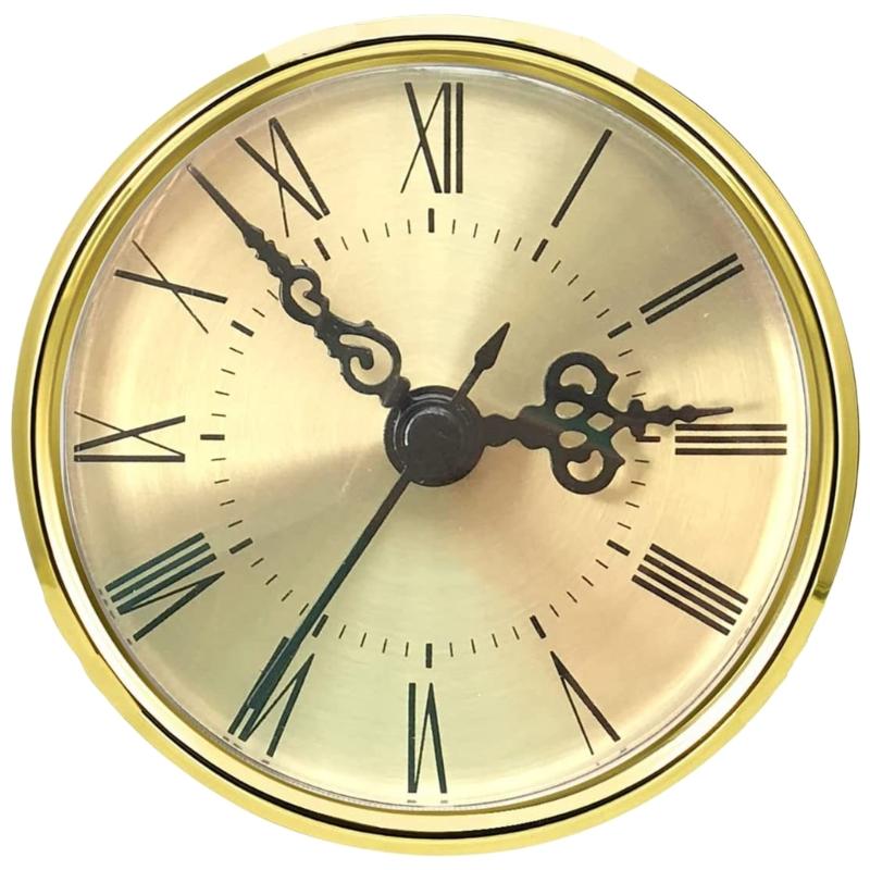 Elegantes rundes Uhrwerk mit römischen/arabischen Ziffern, Gold-/Silber-Zieroption, kleine Uhr für Heimbüros